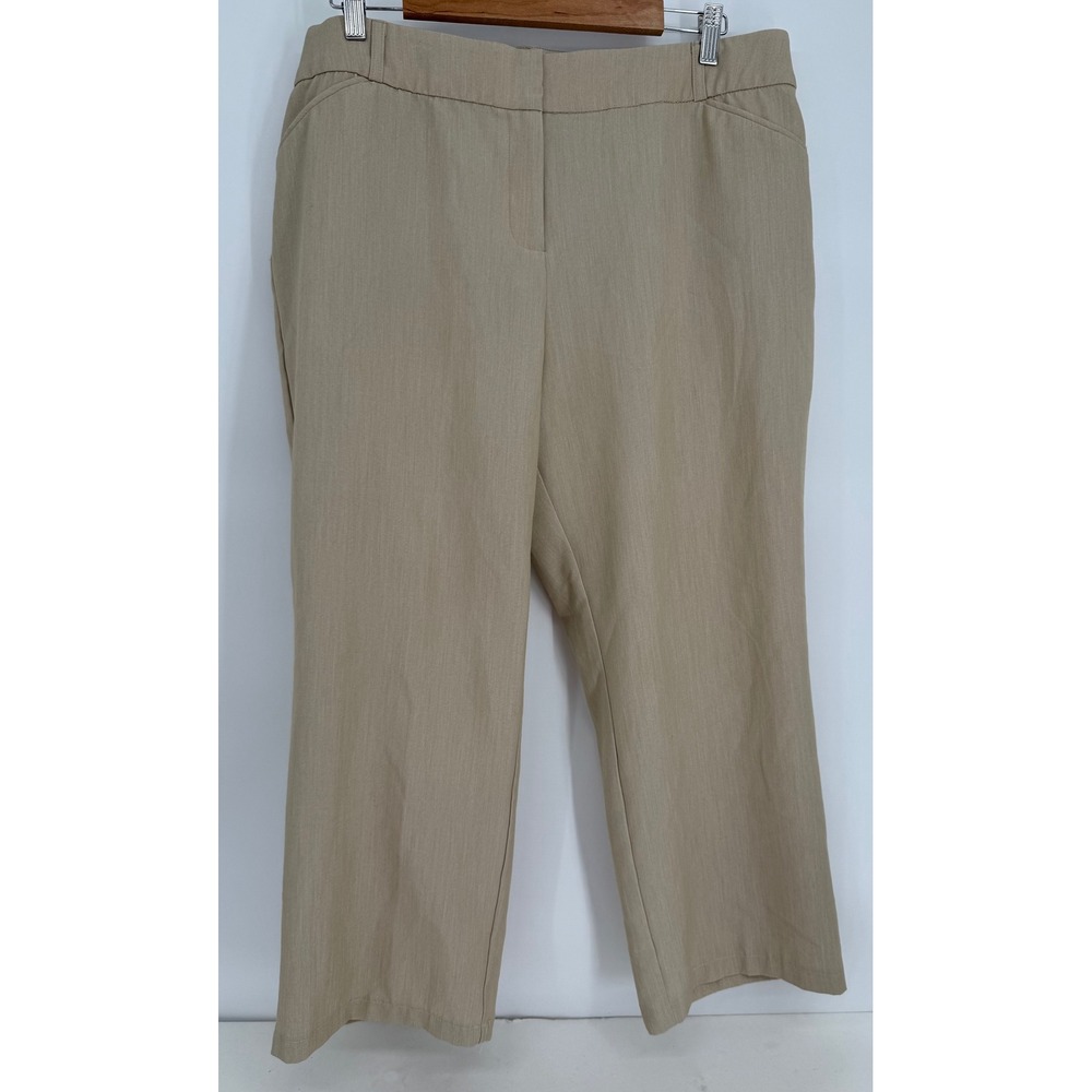 Catherines EST 1946 Tan Curvy Fit Dress Pants Womens Beige Work Trousers Sz 16W